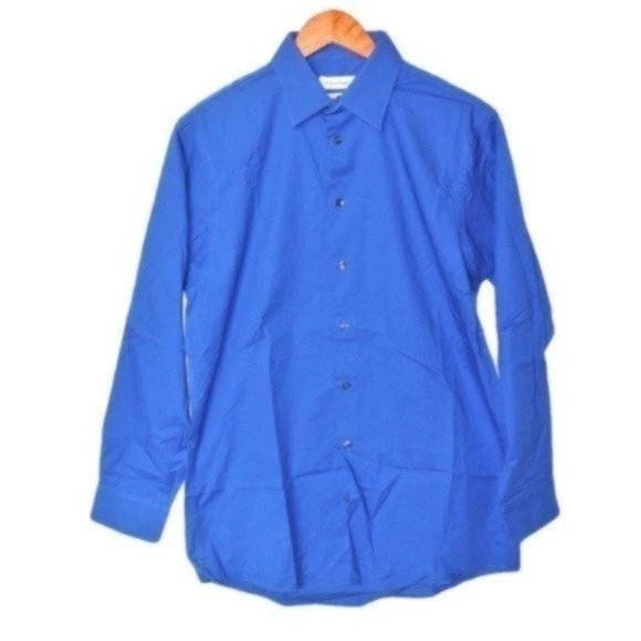Calvin Klein Blue Button Down Shirt Regular Fit 15 - Picture 7 of 7